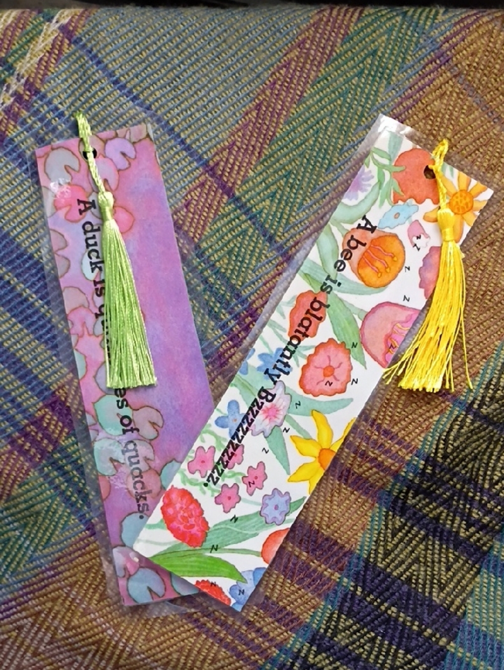 Free Handmade Floral Watercolor Repurposed Book Tassel Bookmarks  Set